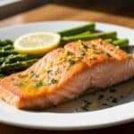lemon garlic salmon and asparagus healthy dinner